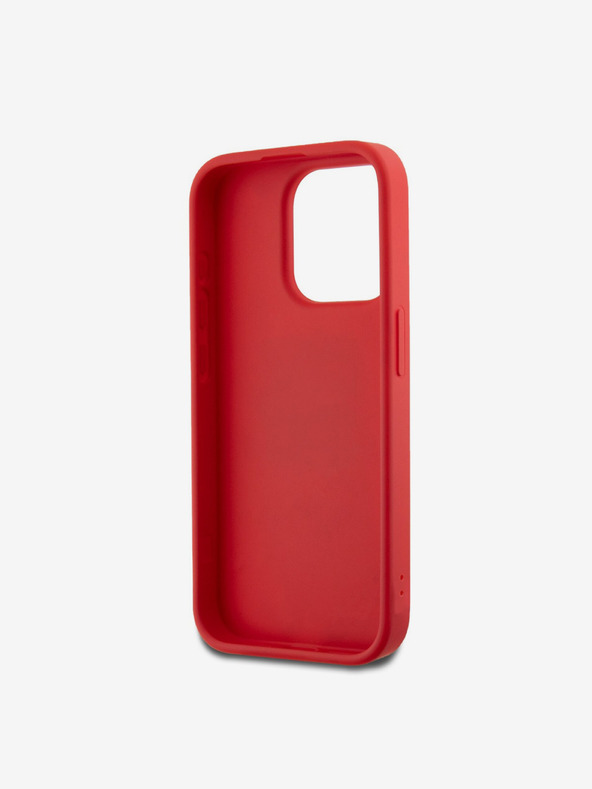 DKNY PU kožený zadný kryt s logom na zápästie pre iPhone 15 Pro Max Red DKNY