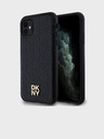 DKNY PU kožený zadný kryt s opakujúcim sa vzorom a logom Magsafe pre iPhone 11 Black DKNY
