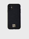DKNY PU kožený zadný kryt s opakujúcim sa vzorom a logom Magsafe pre iPhone 11 Black DKNY
