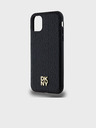 DKNY PU kožený zadný kryt s opakujúcim sa vzorom a logom Magsafe pre iPhone 11 Black DKNY