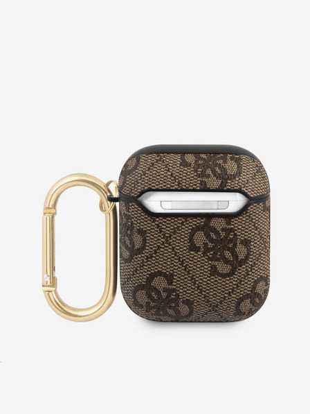 Guess Puzdro Guess 4G Script PC/PU pre Airpods 1/2 hnedé