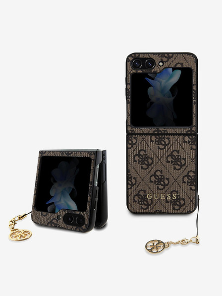 Guess Guess 4G Charm Zadný kryt pre Samsung Galaxy Z Flip 5 Brown