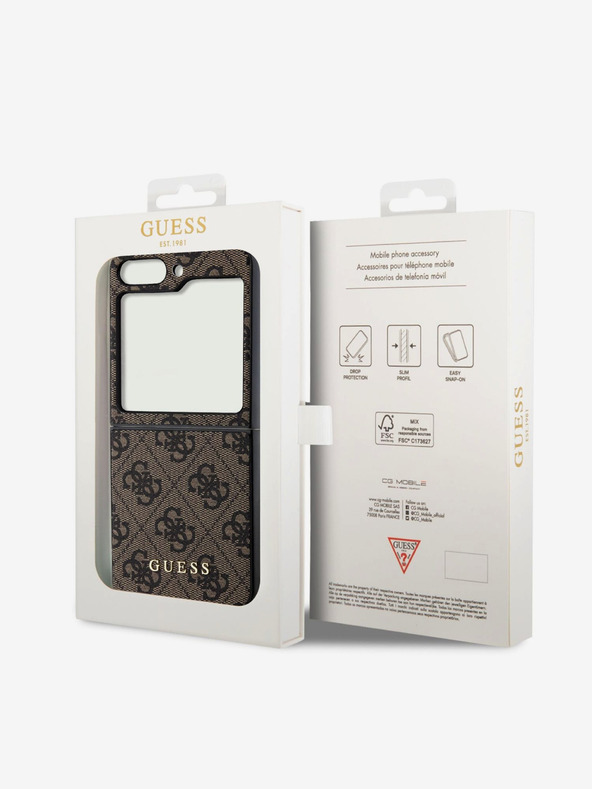 Guess Guess 4G Charm Zadný kryt pre Samsung Galaxy Z Flip 5 Brown
