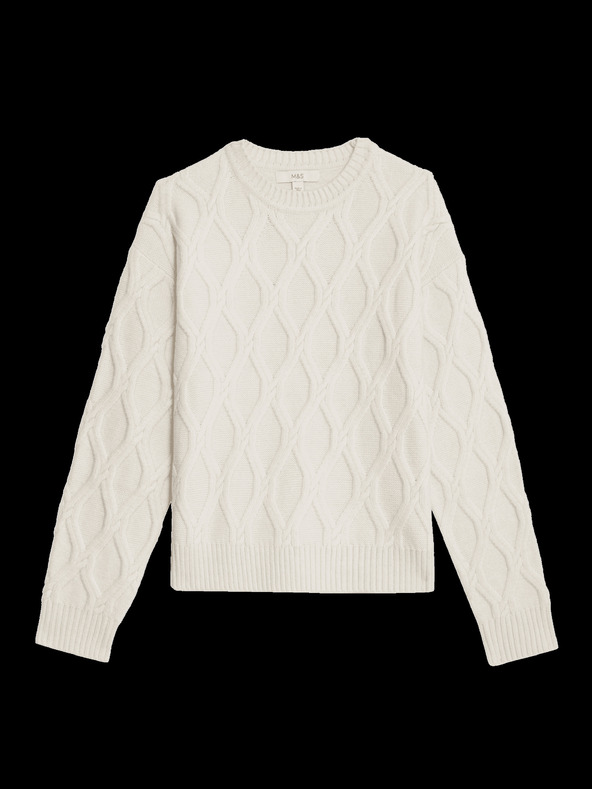 Marks & Spencer Štruktúrovaný sveter z mäkkej priadze s okrúhlym výstrihom Marks & Spencer