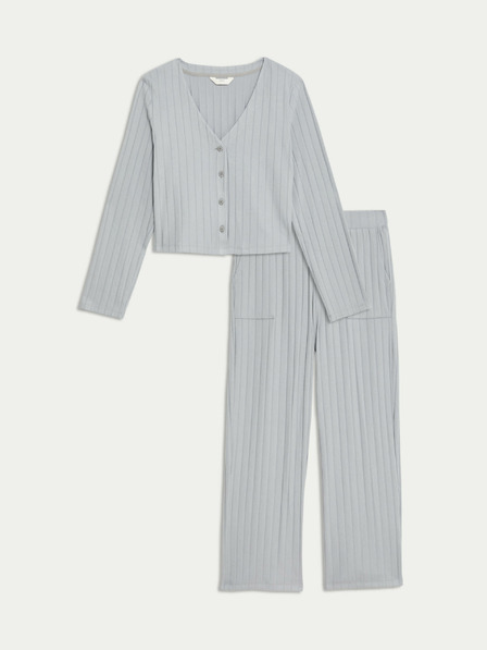 Marks & Spencer Domáca rebrovaná súprava Marks & Spencer z česaného materiálu sivá