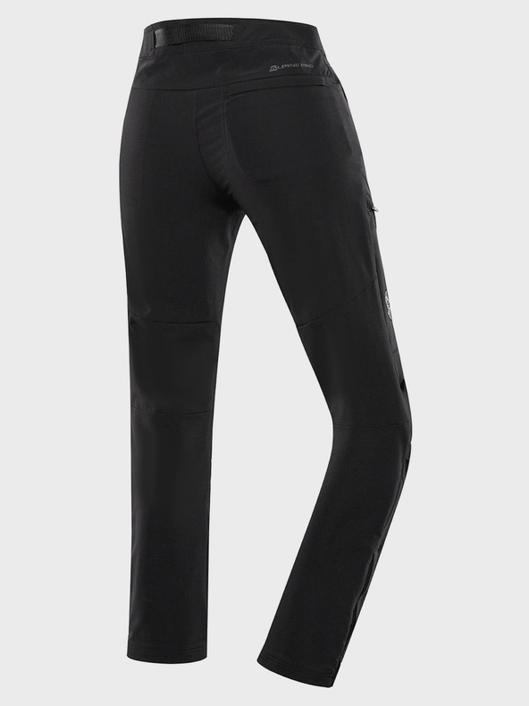ALPINE PRO Čierne dámske softshellové nohavice s úpravou DWR Alpine Pro Akana