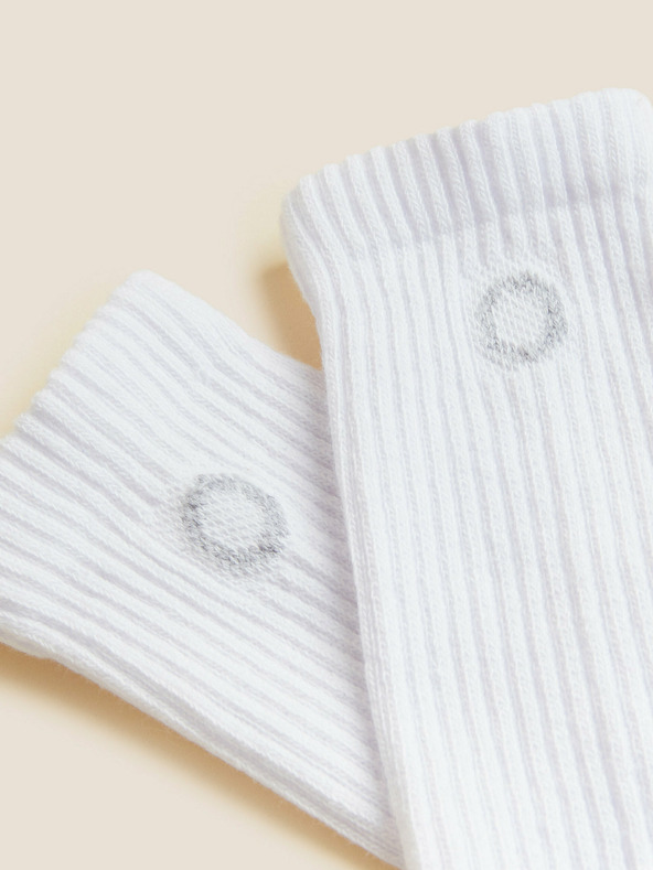 Marks & Spencer Súprava piatich párov dámskych športových ponožiek bielej farby Marks & Spencer