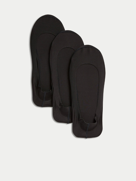 Marks & Spencer Súprava troch dámskych slip on ponožiek čiernej farby Marks & Spencer