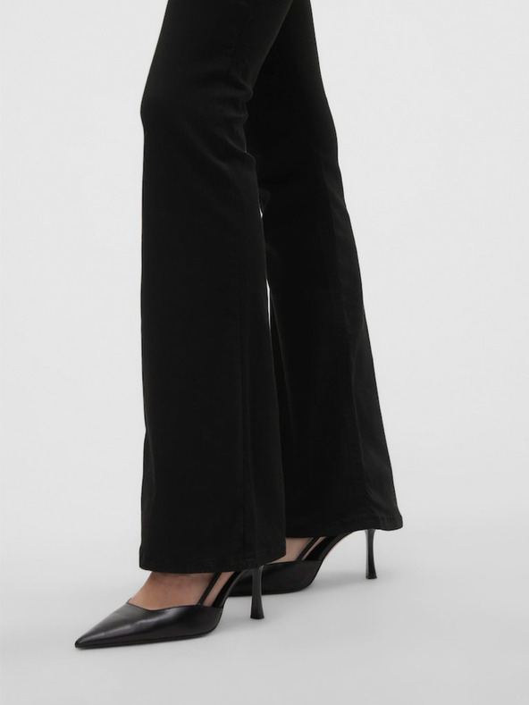 Vero Moda Čierne dámske džínsy rozšíreného strihu Vero Moda Flash
