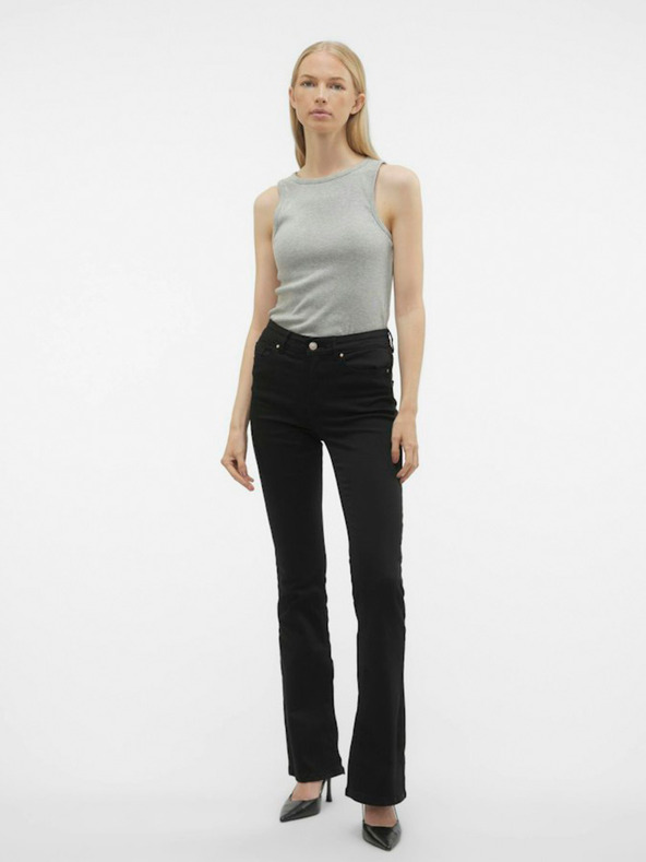 Vero Moda Čierne dámske džínsy rozšíreného strihu Vero Moda Flash