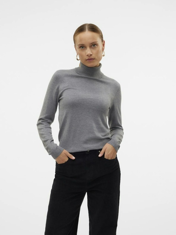 Vero Moda Šedý dámsky rolák Vero Moda Iris
