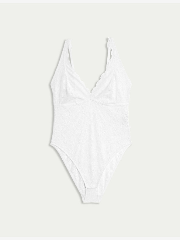 Marks & Spencer Čipkované body Cleo bez podprsenky Marks & Spencer biele