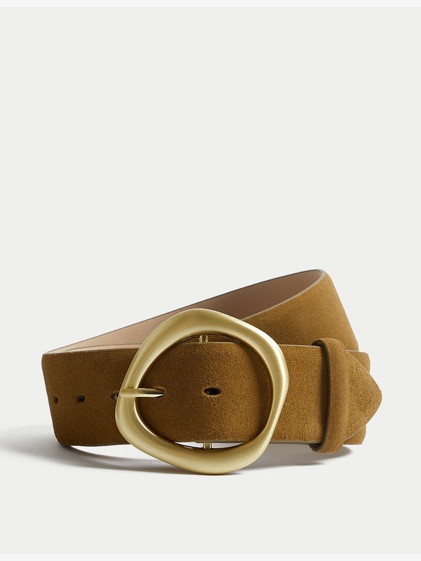 Marks & Spencer Semišový opasok k džínsom s ozdobnou prackou Marks & Spencer zelený