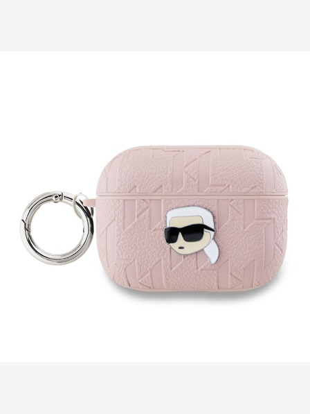 Karl Lagerfeld Karl Lagerfeld PU Embossed Karl Head Case pre AirPods Pro 2 Pink