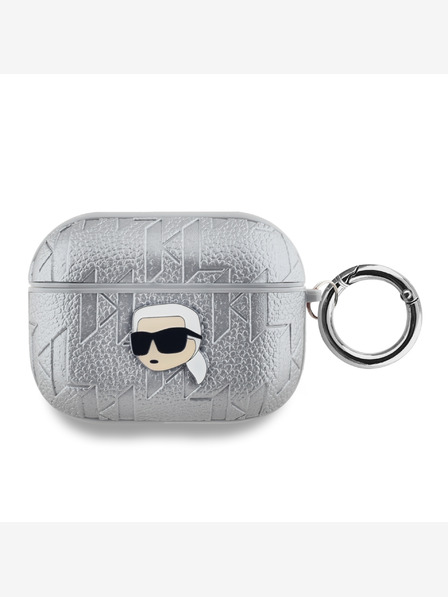 Karl Lagerfeld Karl Lagerfeld PU Embossed Karl Head Case pre AirPods Pro Silver