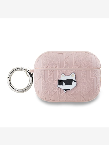 Karl Lagerfeld Karl Lagerfeld PU Embossed Choupette Head Case pre AirPods Pro 2 ružová
