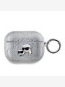 Karl Lagerfeld Karl Lagerfeld PU Embossed Karl and Choupette Head Case pre AirPods Pro Silver
