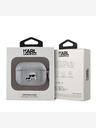 Karl Lagerfeld Karl Lagerfeld PU Embossed Karl and Choupette Head Case pre AirPods Pro Silver