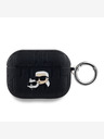 Karl Lagerfeld PU Embosované puzdro Karl and Choupette Heads pre AirPods Pro čierne Karl Lagerfeld