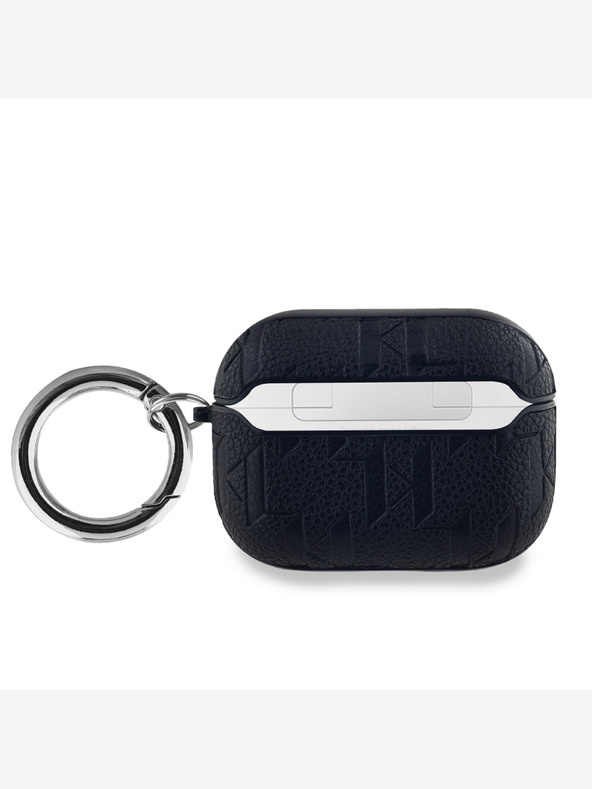 Karl Lagerfeld PU Embosované puzdro Karl and Choupette Heads pre AirPods Pro čierne Karl Lagerfeld