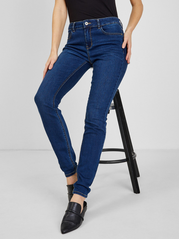 Orsay Tmavomodré dámske skinny fit džínsy ORSAY