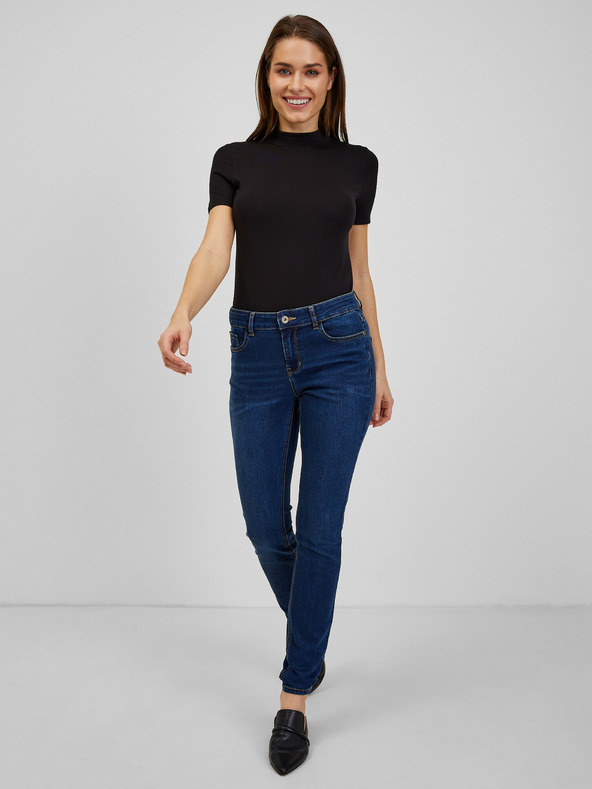 Orsay Tmavomodré dámske džínsy skinny fit ORSAY