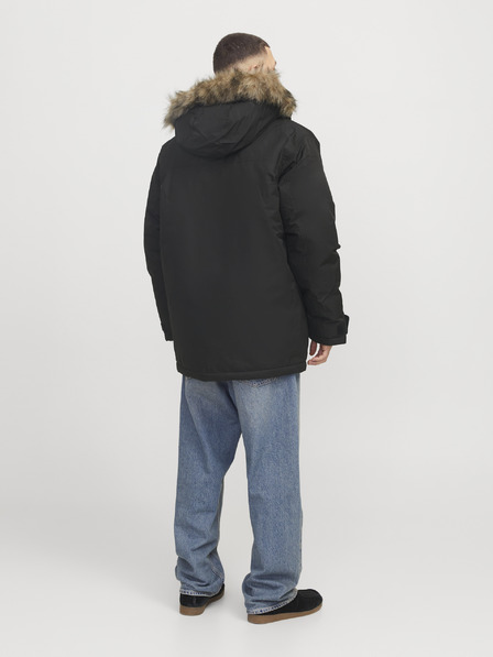Jack & Jones Čierna pánska bunda Jack & Jones Star Parka