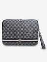 DKNY DKNY PU kožený kryt na notebook s károvaným vzorom a pruhmi 15/16 Black"
