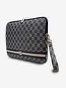 DKNY DKNY PU kožený kryt na notebook s károvaným vzorom a pruhmi 15/16 Black"