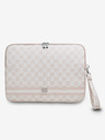 DKNY DKNY PU Leather Checkered Pattern and Stripe Notebook Cover 13/14 Pink"
