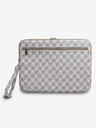 DKNY DKNY PU Leather Checkered Pattern and Stripe Notebook Cover 15/16 Beige"