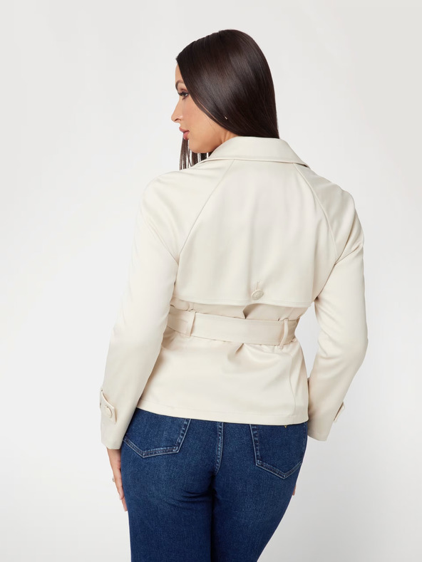 Guess Krémový dámsky krátky kabát Guess