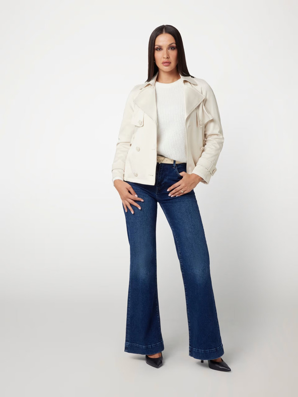 Guess Krémový dámsky krátky kabát Guess