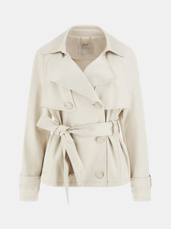 Guess Krémový dámsky krátky kabát Guess