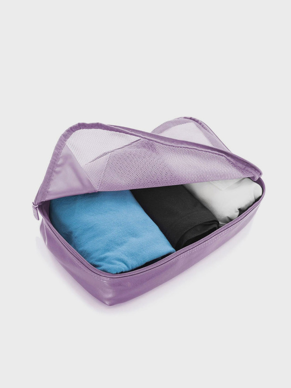 Heys Heys Metallic Packing Cube 5ks sada piatich cestovných tašiek vo svetlo fialovej farbe