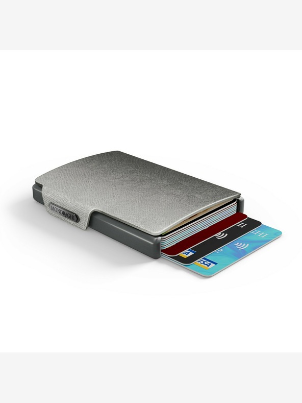 Mondraghi Strieborná kožená peňaženka Mondraghi Saffiano