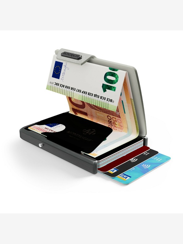 Mondraghi Strieborná kožená peňaženka Mondraghi Saffiano