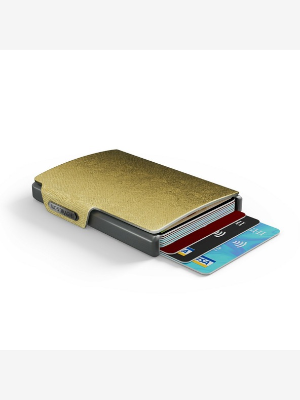 Mondraghi Zlatá kožená peňaženka Mondraghi Saffiano