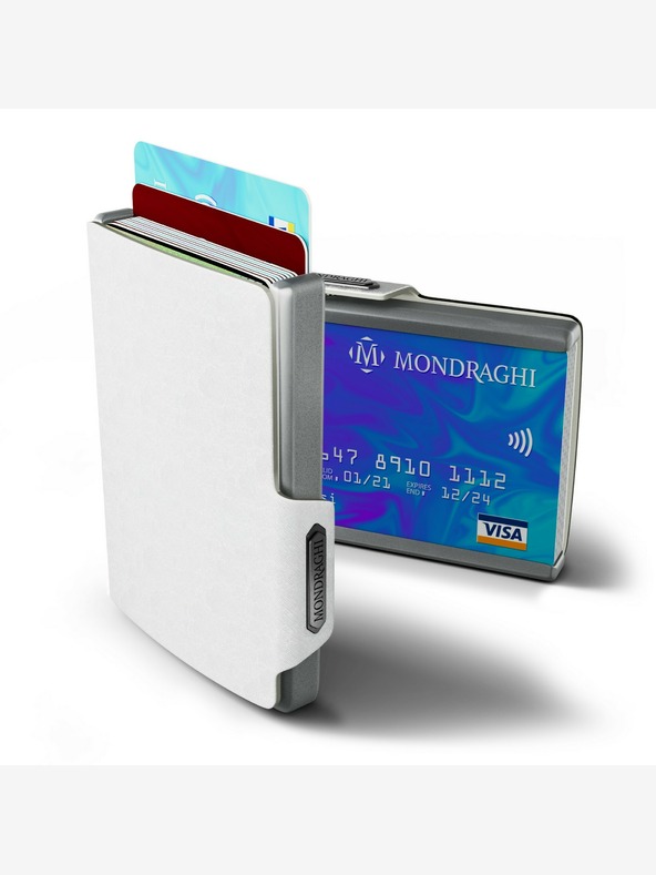 Mondraghi Biela kožená peňaženka Mondraghi Saffiano