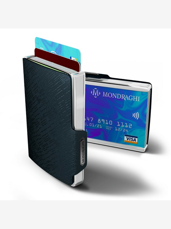 Mondraghi Modrá vzorovaná kožená peňaženka Mondraghi Elegance