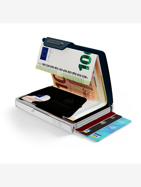 Mondraghi Modrá vzorovaná kožená peňaženka Mondraghi Elegance