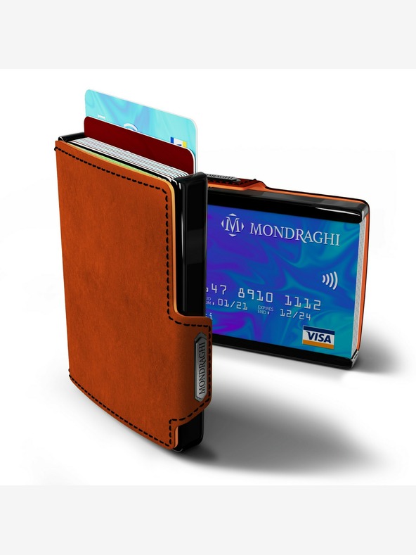 Mondraghi Oranžová kožená peňaženka Mondraghi Racing