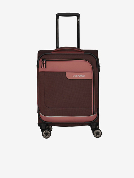 Travelite Ružovo-hnedý cestovný kufor Travelite Viia 4w S