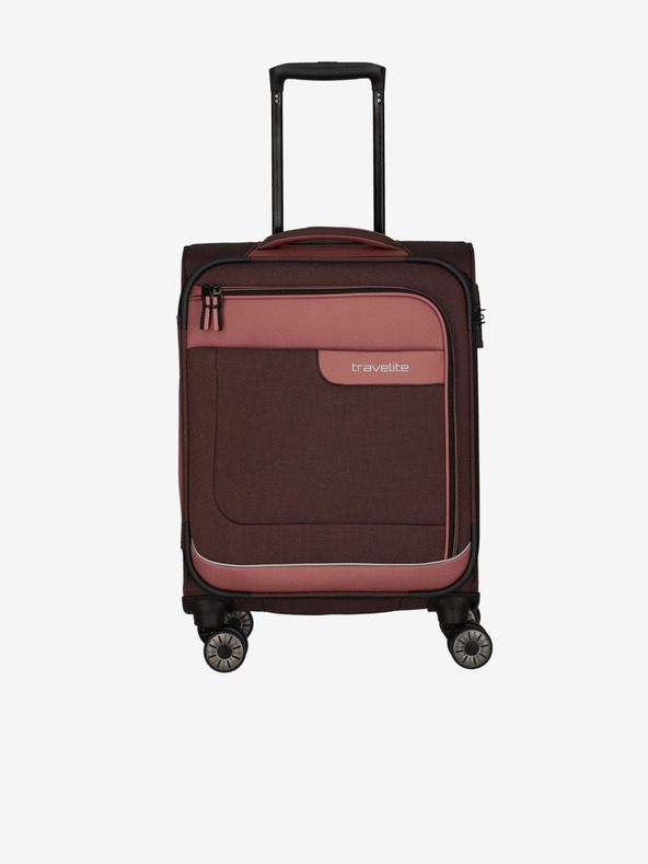 Travelite Ružovo-hnedý cestovný kufor Travelite Viia 4w S
