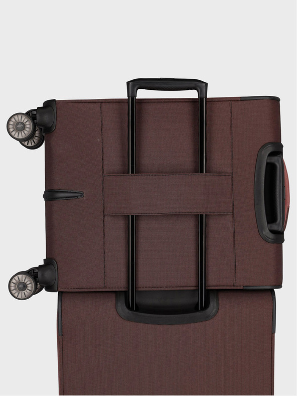 Travelite Ružovo-hnedý cestovný kufor Travelite Viia 4w S