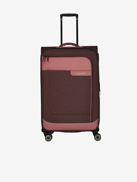 Travelite Ružovo-hnedý kufor Travelite Viia 4w L