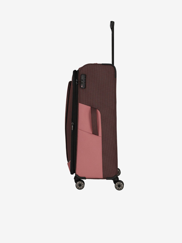 Travelite Ružovo-hnedý kufor Travelite Viia 4w L
