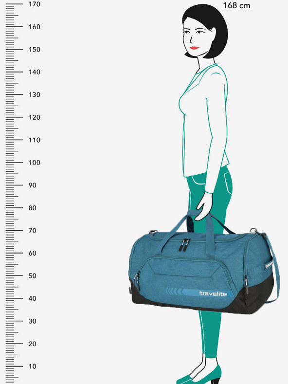 Travelite Modrá Travelite Kick Off Duffle L Petrol