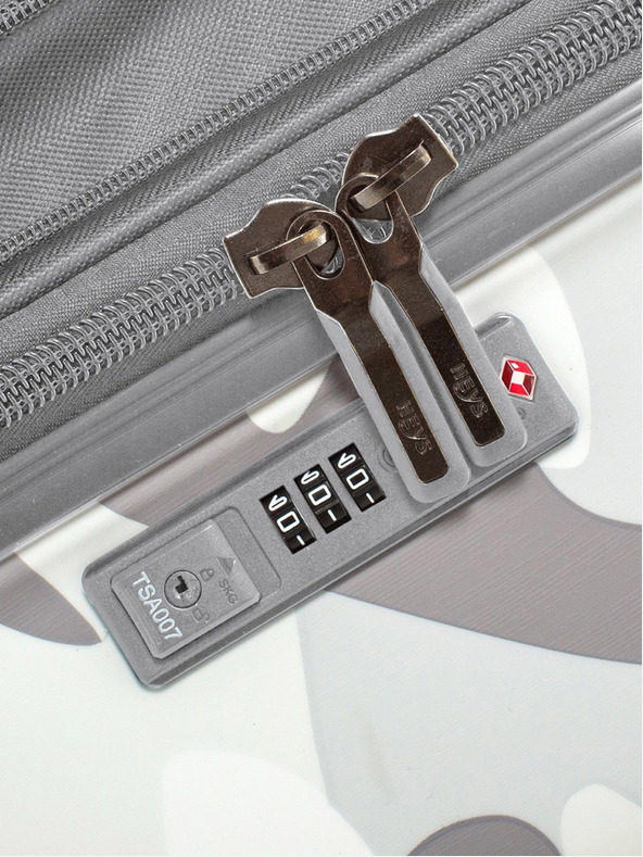 Heys Šedý vzorovaný cestovný kufor Heys White Camo L