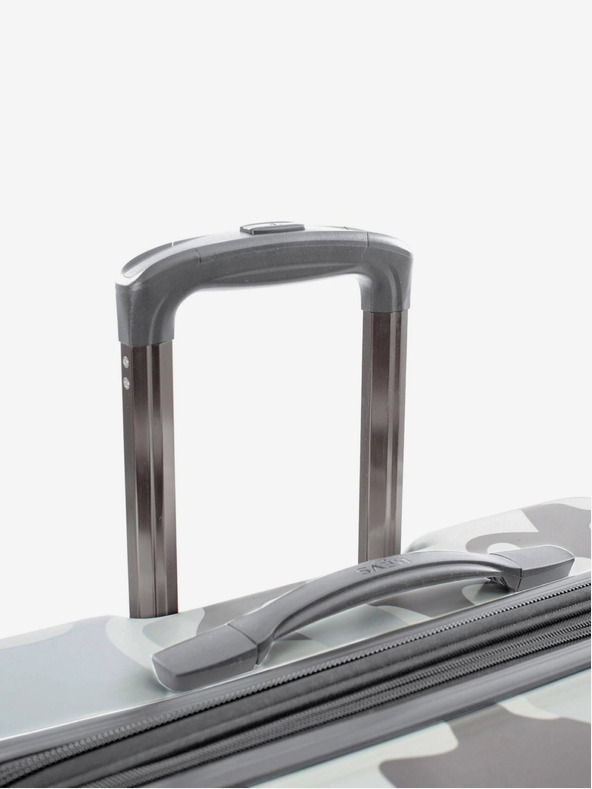 Heys Šedý vzorovaný cestovný kufor Heys White Camo L